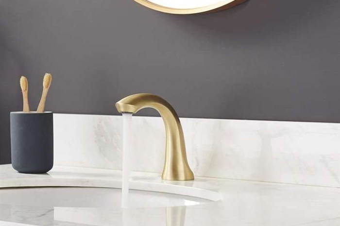 Fontana Napoli Luxury Commercial Touchless Faucet in Brushed Gold